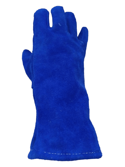 Guantes de carnaza largos para soldador reforzado, forro interno de algodón 