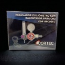 Regulador flujómetro con calentador para CO2 CORTEC