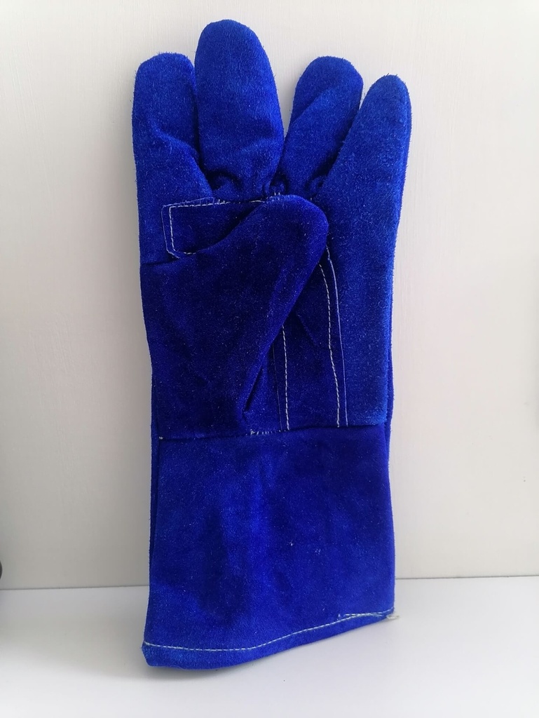 [Guantes de carnaza largos refuerzo simple] Guantes de carnaza largos para soldador reforzado, forro interno de algodón 