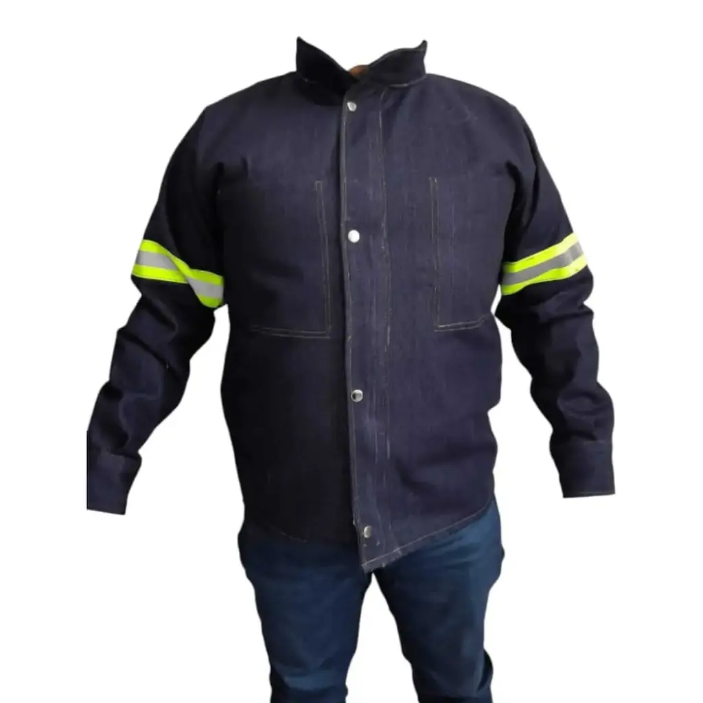 [Camisola talla 34] Camisola de Trabajo de Mezclilla con Cinta Reflejante Doble (34)